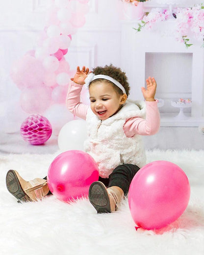 Princess White Wall Balloon Baby Show Backdrop