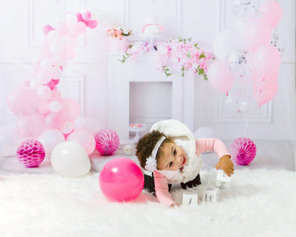 Princess White Wall Balloon Baby Show Backdrop