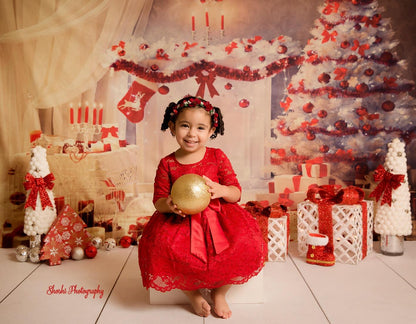 White Christmas Tree Backdrop for Photo Studio