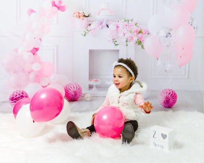 Princess White Wall Balloon Baby Show Backdrop