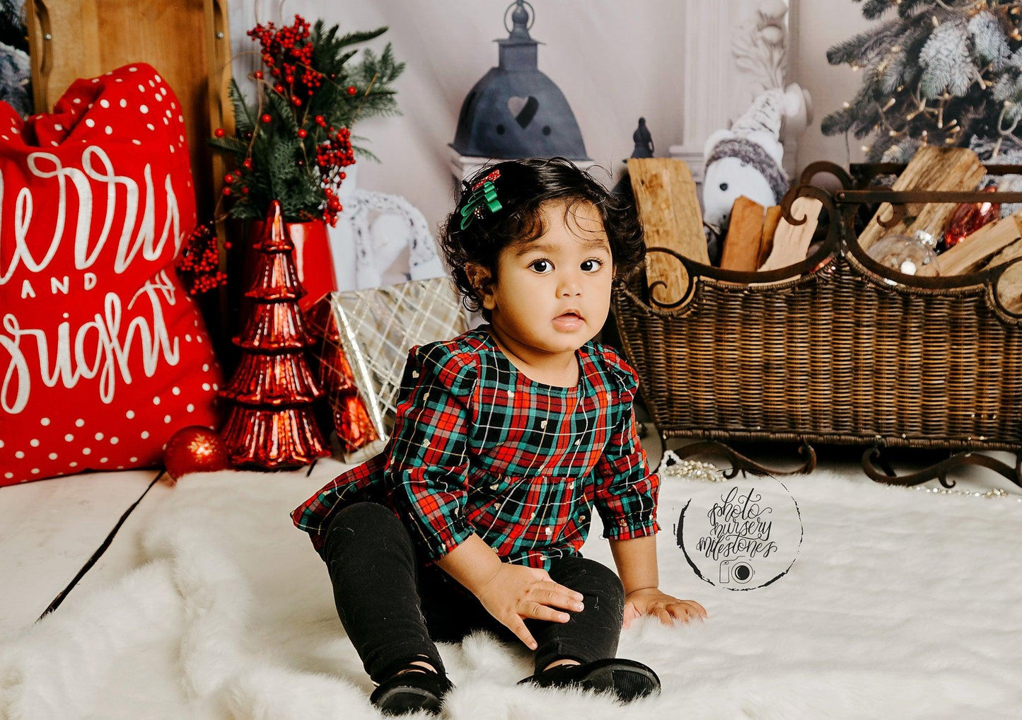 Christmas Tree White Wood Floor Photography Backdrop Prop