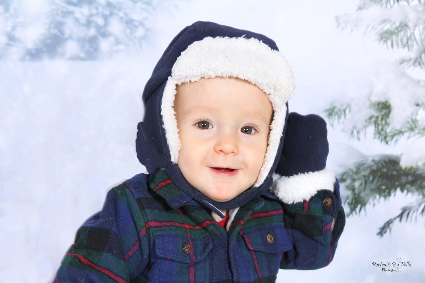 Snow Winter Pine Shiny Snowflake Photo Backdrop for Party