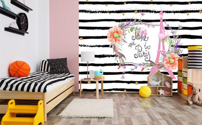 Paris Eiffel Tower Flower Photo Backdrop for Baby show