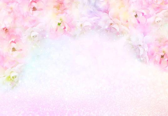 Pink Glitter Floral Valentine's Day Birthday Backdrops
