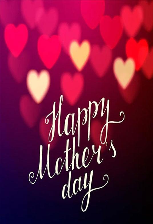 Red Love Heart Backdrop For Celebration Mother's Day Photography