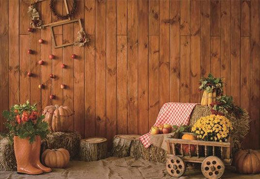 Autumn Brown Wood Rustic Photo Booth Backdrops