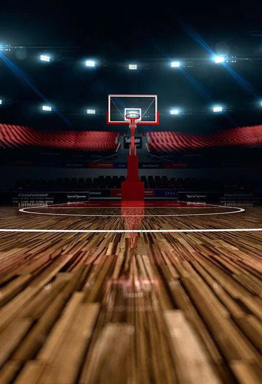 Night Stadium Wood Floor Backdrop Basketball Field Photography Background