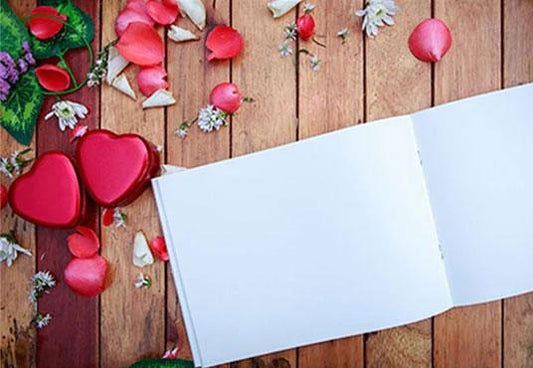 White Paper Red Flowers Decoration Wood Floor Backdrop For Mother's Day Photography