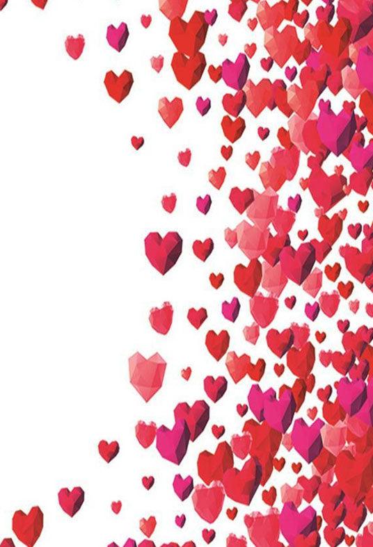 Red Love Hearts Backdrop For Mother's Day Photography