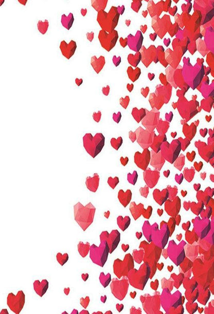 Red Love Hearts Backdrop For Mother's Day Photography