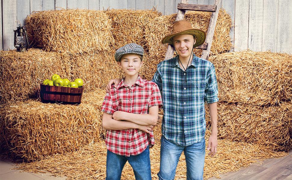 Wooden Straw Autumn Photography Backdrop