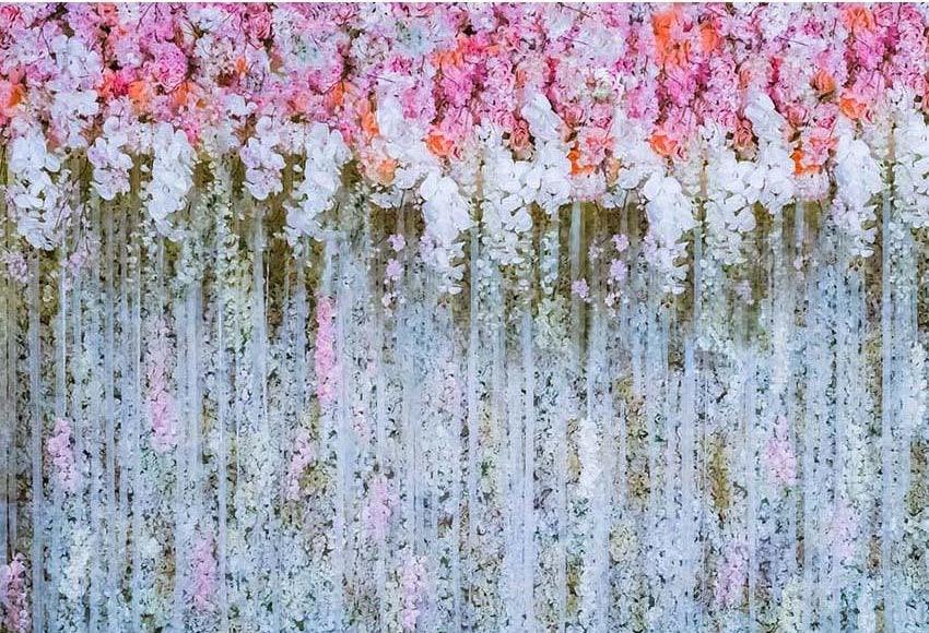 Pink Flower Birthday Wedding Party Decoration Backdrops Photography Background