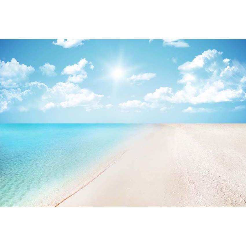 Sea and Beach Blue Sky Landscape Backdrop For Summer Sea Theme Photography