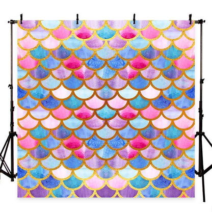 Mermaid Scales Glare Photography Backdrop Decor Girl Show Photography Background