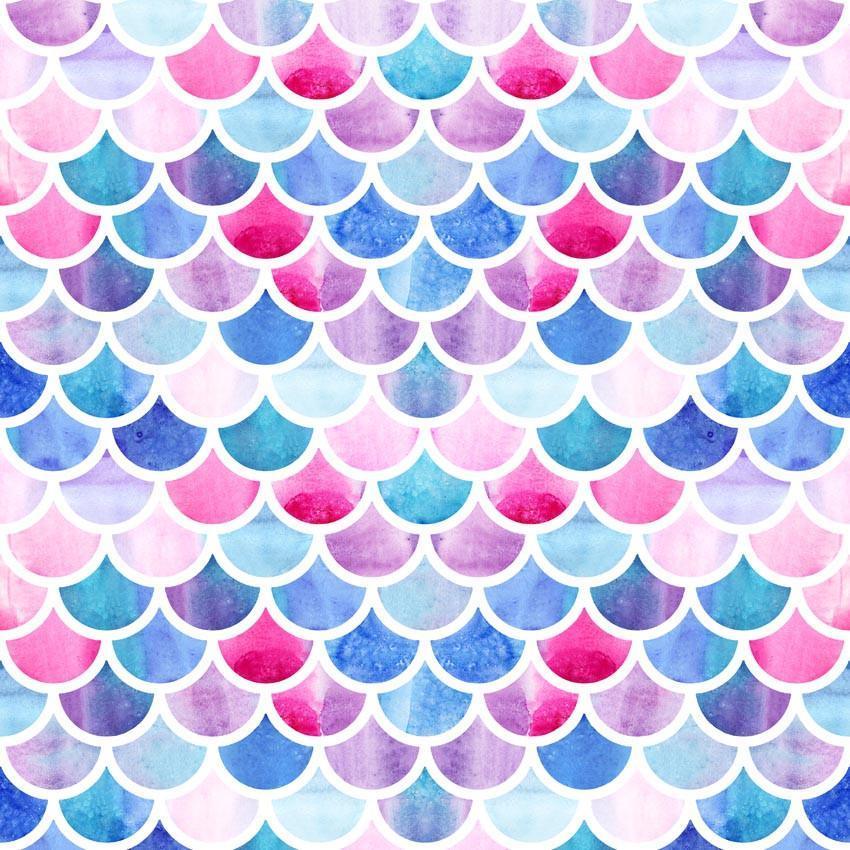 Fancy Mermaid Scales Glare Backdrop Girl Show Photograph Background