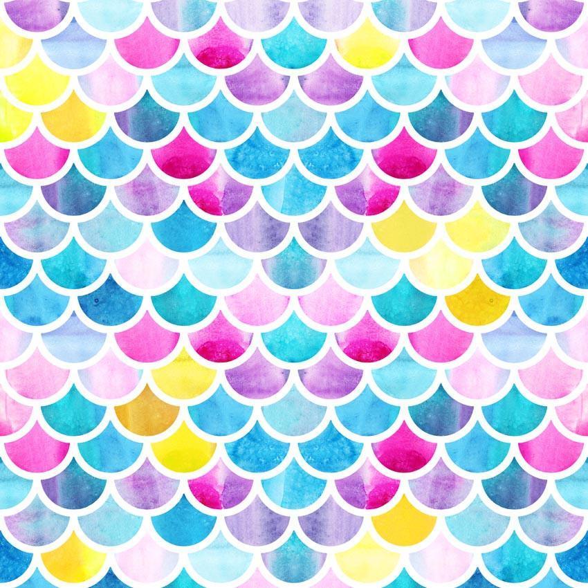 Colorful Mermaid Scales Glare Backdrop for Girl Show Photograph Backgrou