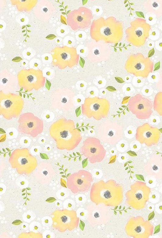 Yellow Flowers Watercolor Photography Backdrop