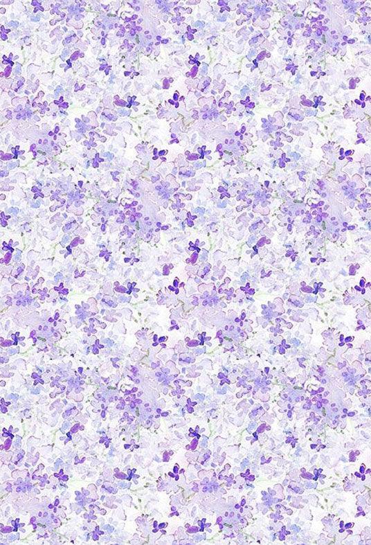 Purple Little  Flowers Watercolor Photography Backdrop