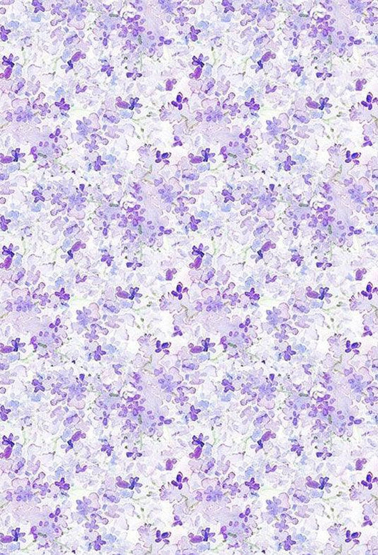 Purple Little  Flowers Watercolor Photography Backdrop