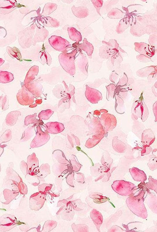 Watercolor Pink  Flowers Printed Photography Backdrop