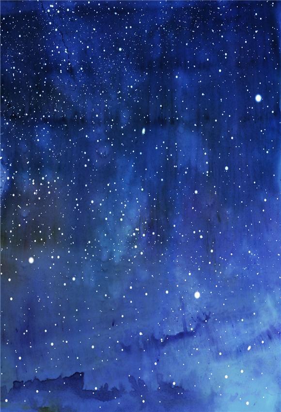 Night of Blue Sky Stars Home Decor Backdrop for Baby