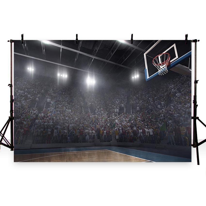 Night Stadium Backdrop Basketball Field Photography Background