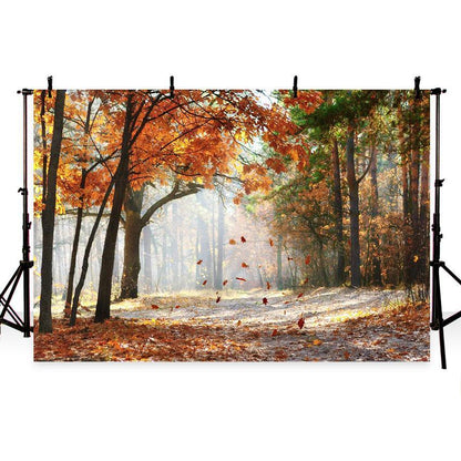 Autumn Scenery Deciduous Backdrop Yellow Fall Leaves for Photography