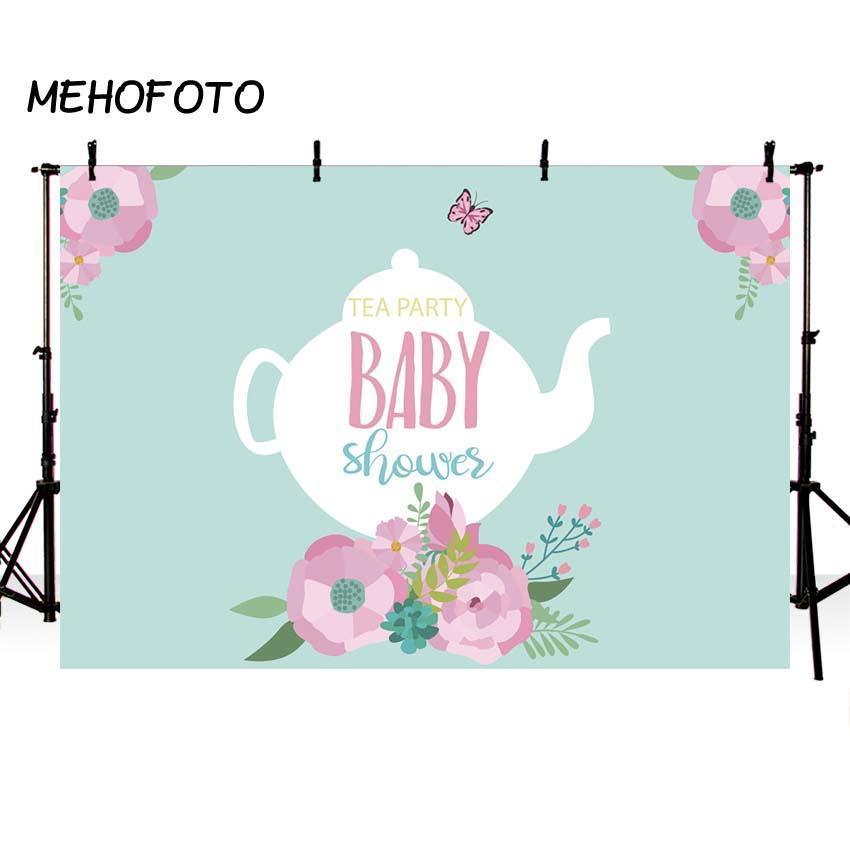Pink Flower Green Backdrop Baby Shower Decoration Photograph Background