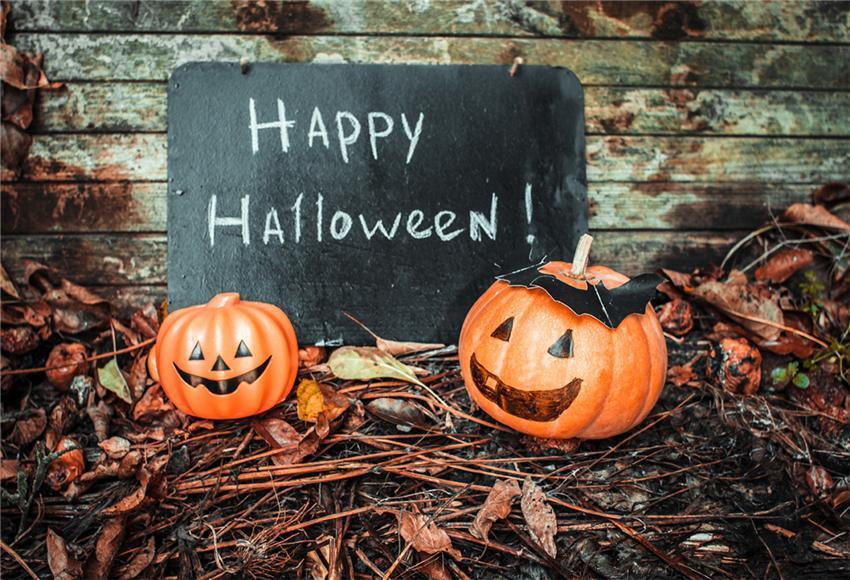 Happy Halloween Wooden Photography Prop Backdrop Fall Backdrop