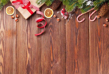 Brown Wood Wall Christmas Photography Backdrop