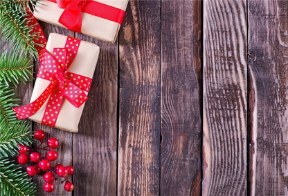 Brown Grain Wall Christmas Backdrop