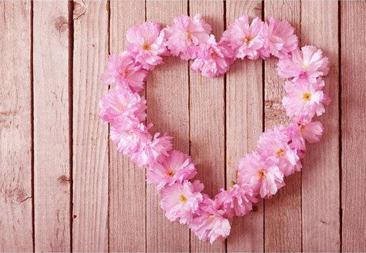 Love Heart On Wood Floor Backdrop For Mother 's Day Photography
