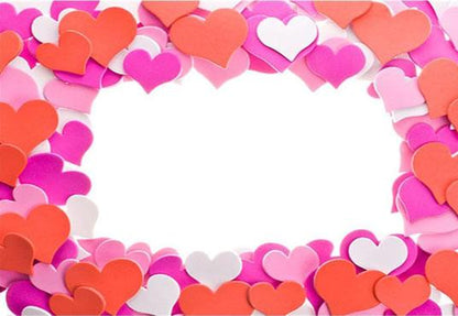 Pink Red Hearts Backdrop For Festival Photography Background