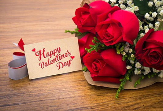 Red Rose Photography Background For Happy Valentine's Day Backdrop