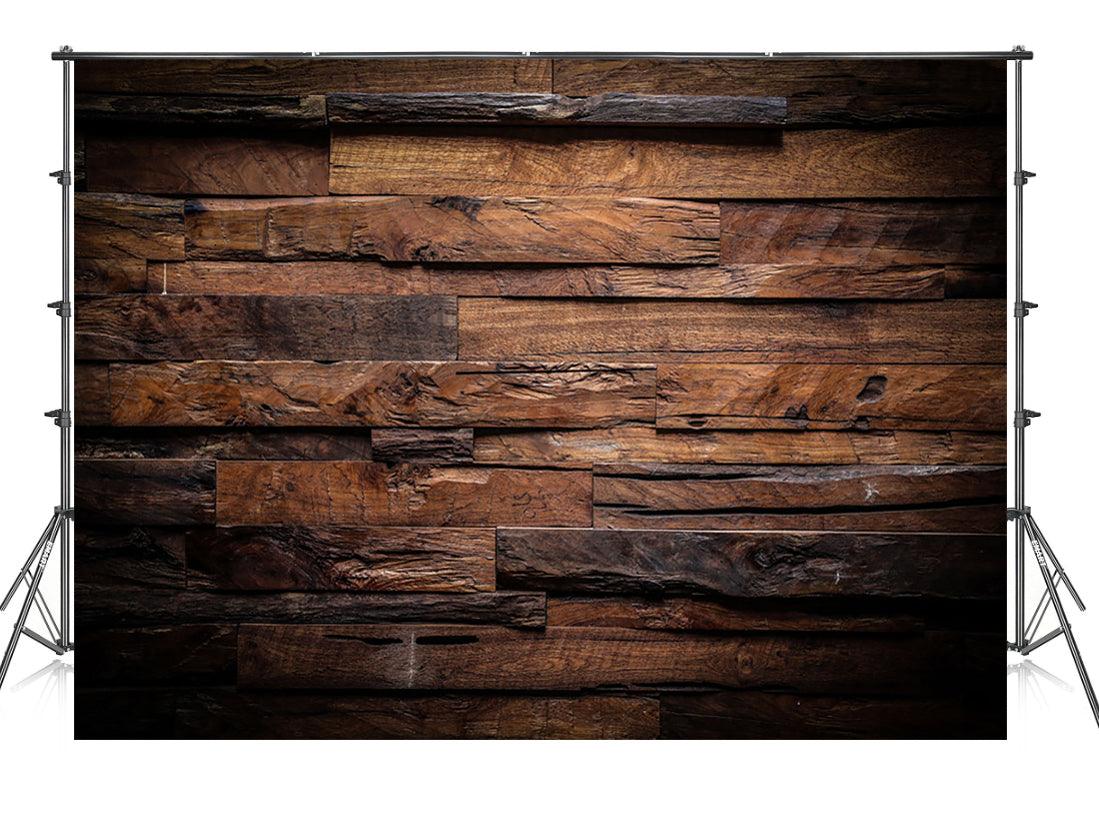 Dark Brown Wooden Backdrop Seamless for Party