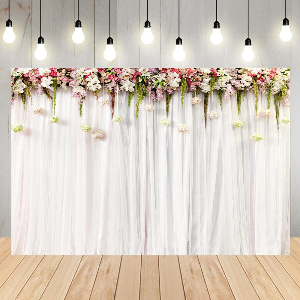 Beige Curtain Birthday Photo Booth Prop Backdrop for Bridal Shower Wedding Photography
