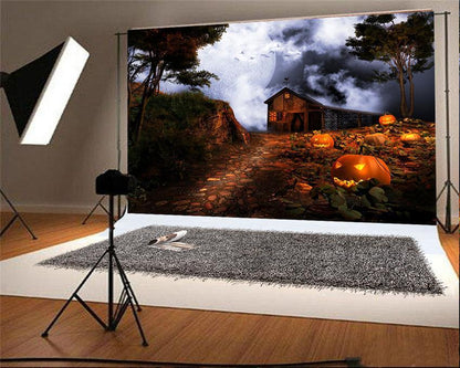 Rustic Barn Halloween Photo Studio Backdrops