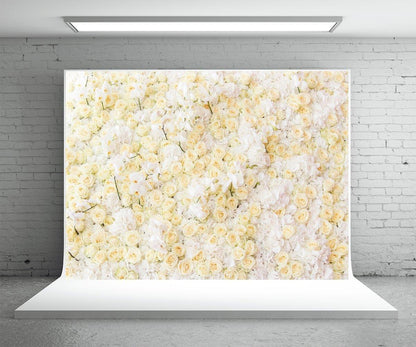 Wedding Beige Rose Flowers Backdrop for Birthday Table Banner