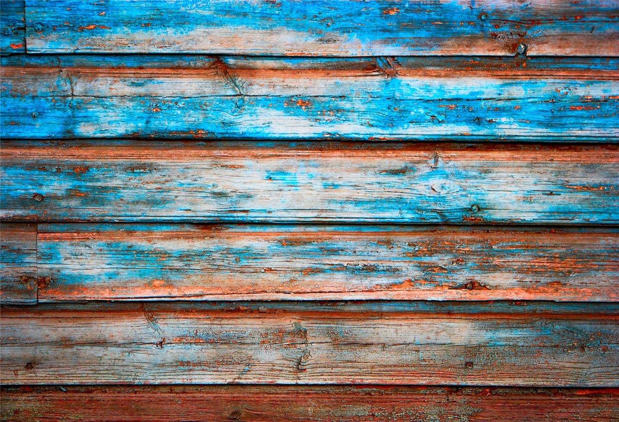 Rust Retro Wood Wall Photo Booth Prop Backdrops for Party