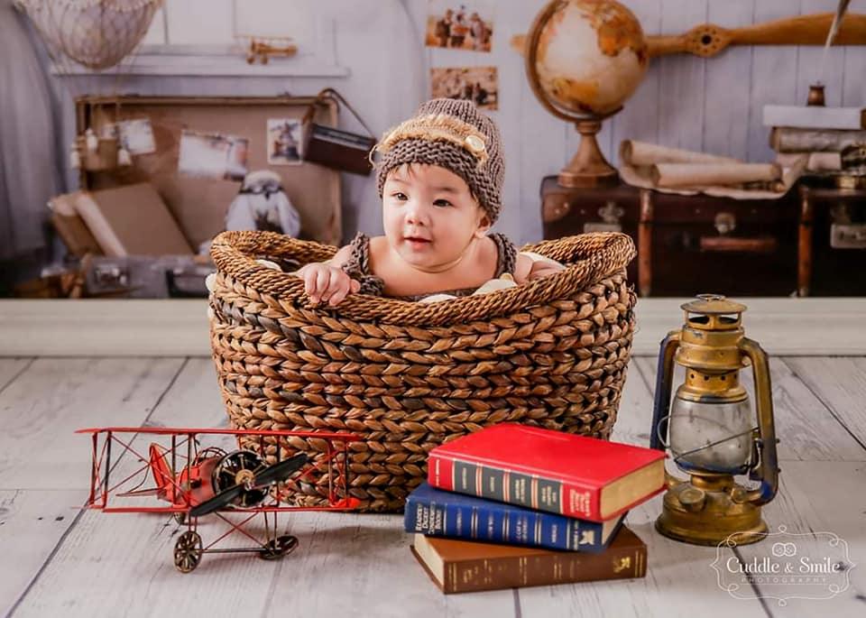 Navigation Wood Floor Map Backdrop for World