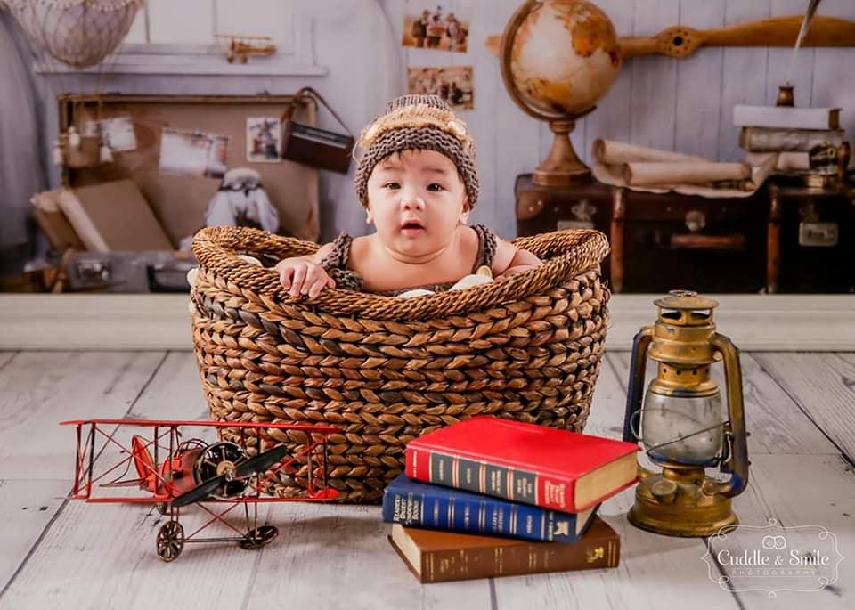 Navigation Wood Floor Map Backdrop for World