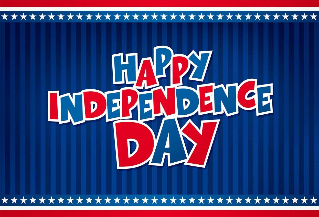 Navy Blue Happy Independence Day Flag Star Backdrops