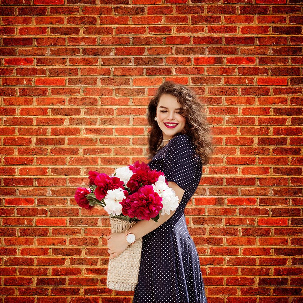 Vintage Dark Red Brick Wall Backdrop for Photo Studio