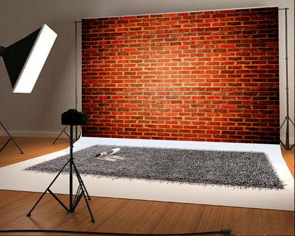 Vintage Dark Red Brick Wall Backdrop for Photo Studio