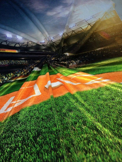 Green Grass Backdrop Sports Football Field Under Sunshine Photography Background