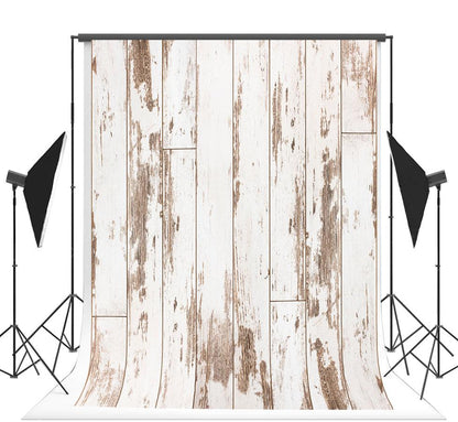 White and Brown Vintage Wooden Backdrops for Birthday,Baby Show