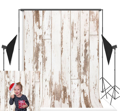 White and Brown Vintage Wooden Backdrops for Birthday,Baby Show
