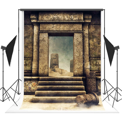 Senior Photo Backdrop Bricks Dark Door Architecture Backdrop for Photography K01718