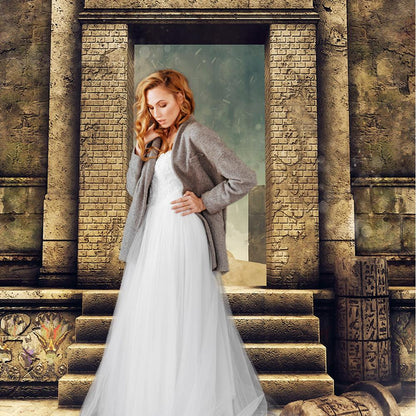 Senior Photo Backdrop Bricks Dark Door Architecture Backdrop for Photography K01718