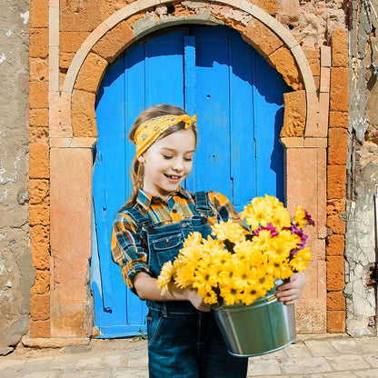 Rustic Door Distressed Blue Double Doors Scenic Photography Brick Background for Photo Booth K14841